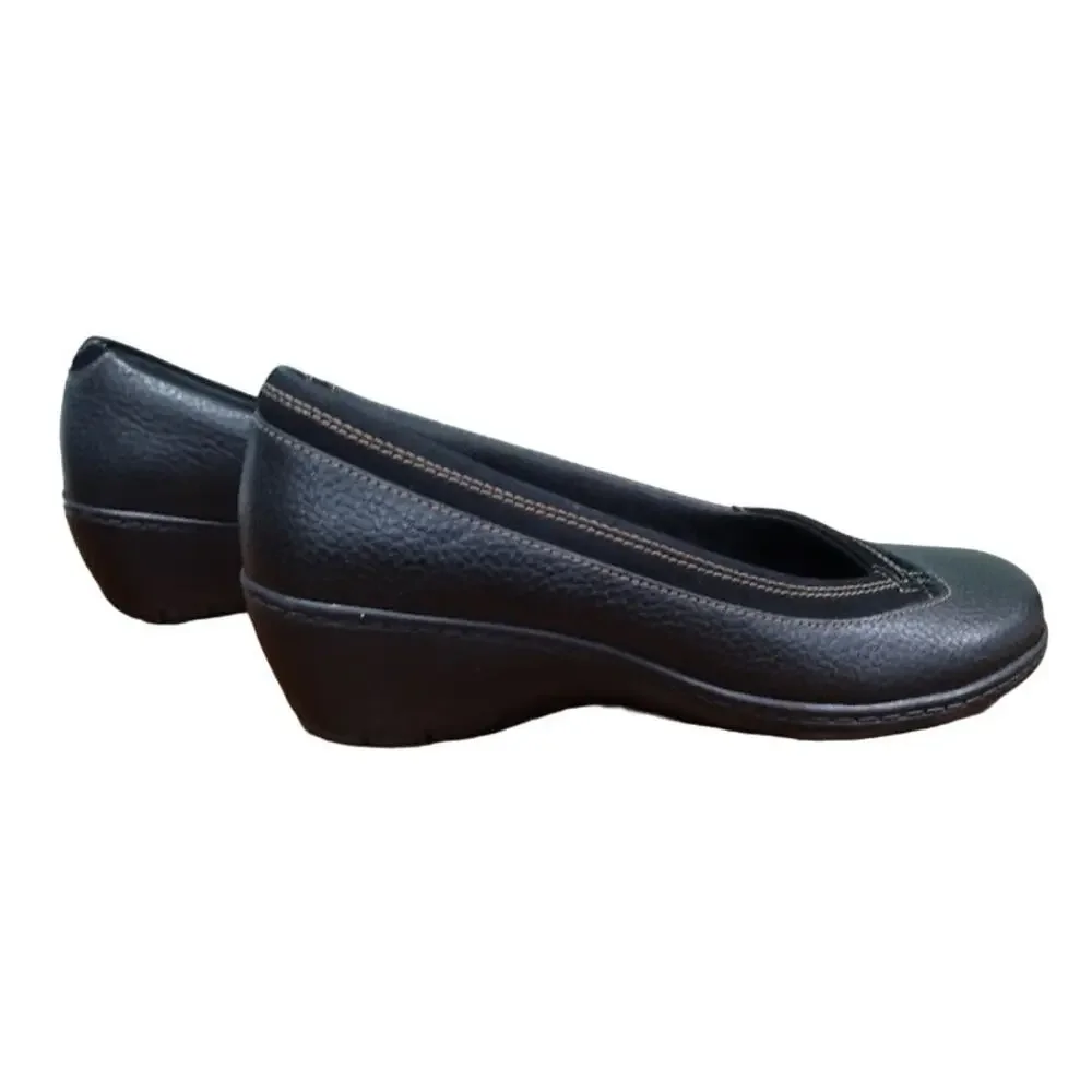 Clarks‎ Bendables Chunky Rubber Soled Slip Ons, Black, Sz 7.5